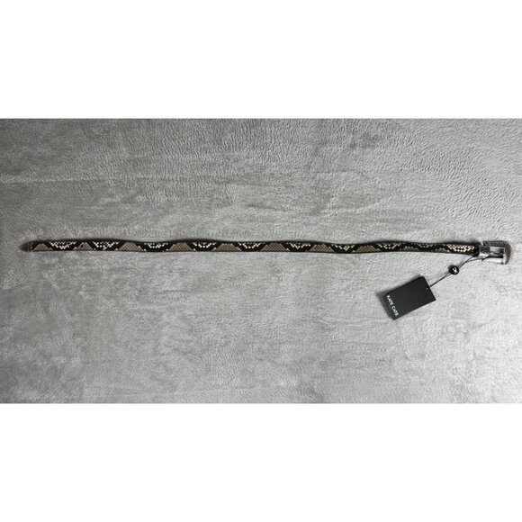 Kate Cate Thin Kim Python-Print Calfskin Leather Belt With Western-Style Silver main image 12